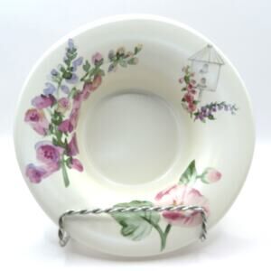 Pfaltzgraff Cape May Stoneware Pillar Solitude Candle Holder Birdhouse Set of 2